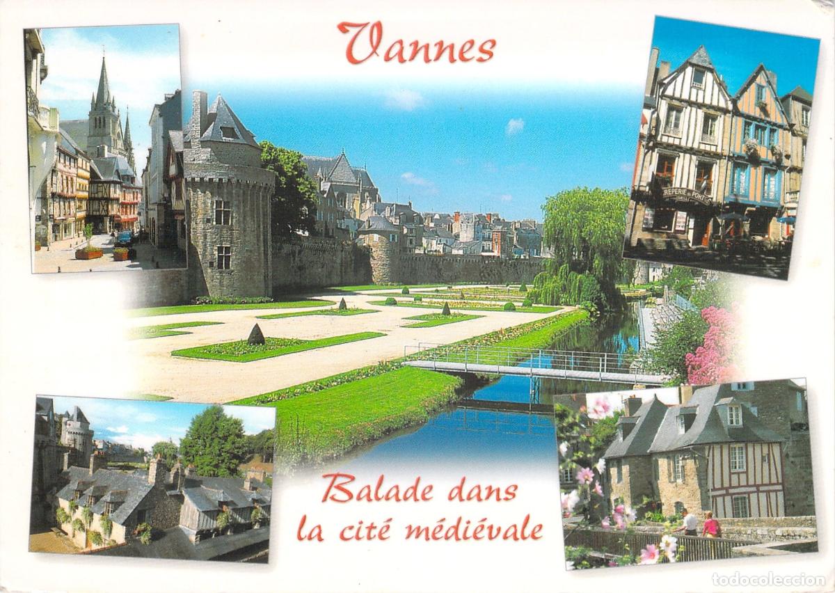 Postales: Postal de Vannes: Paisajes de la Ciudad Medieval y Murallas de Breta&ntilde;a