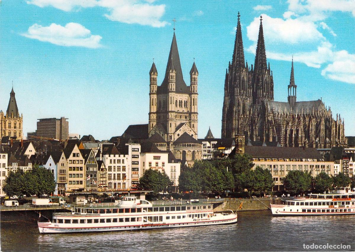 Postcards: Postal de Colonia: Catedral, Iglesia de San Mart&iacute;n y Orilla del Rin