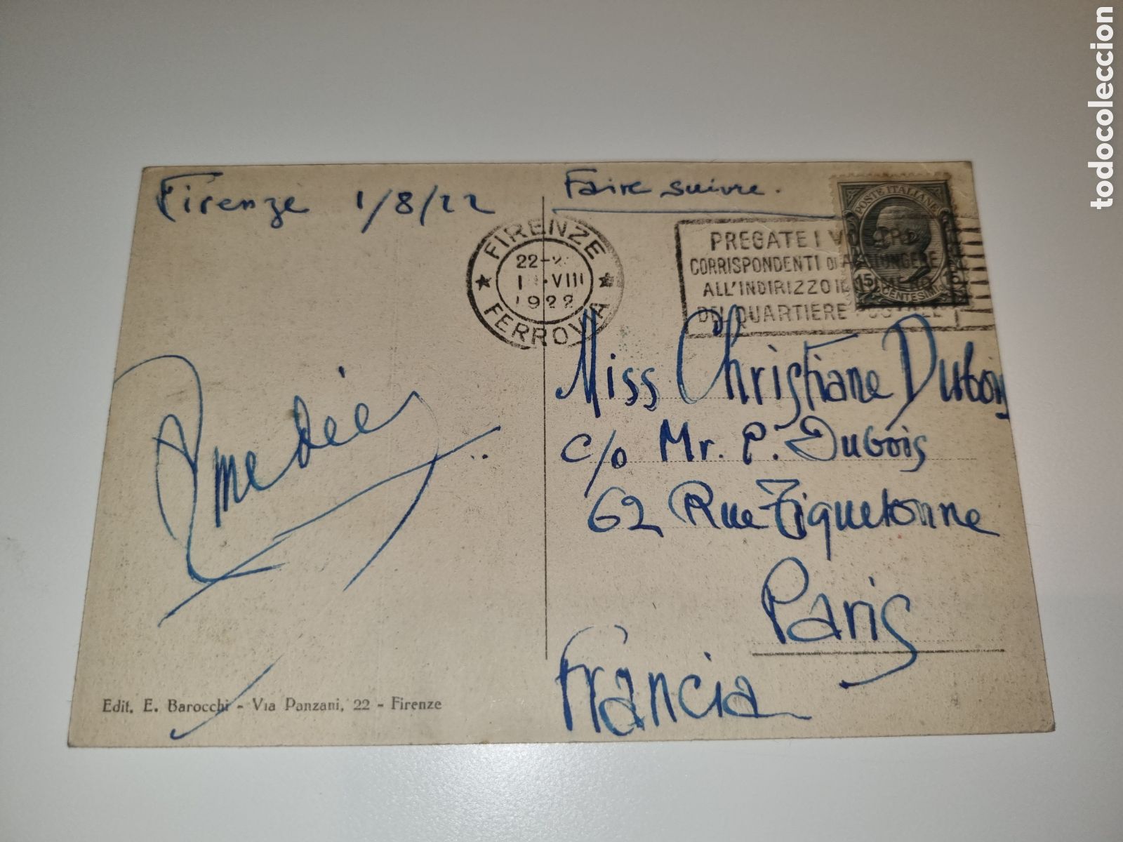 Postales: Dante e Beatrice. Edit. E. Barocchi. 1922 - Foto 2