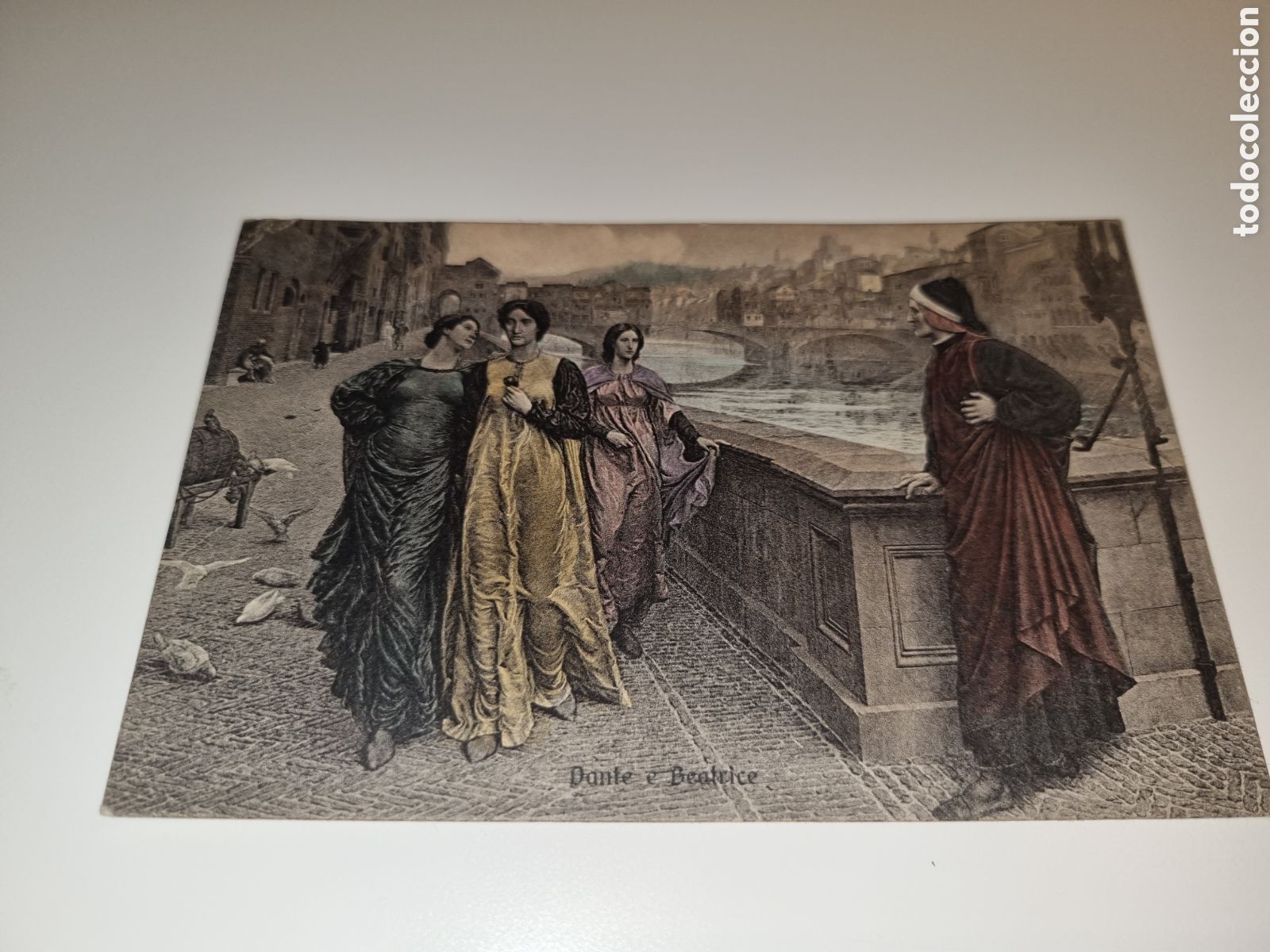 Postales: Dante e Beatrice. Edit. E. Barocchi. 1922 - Foto 1