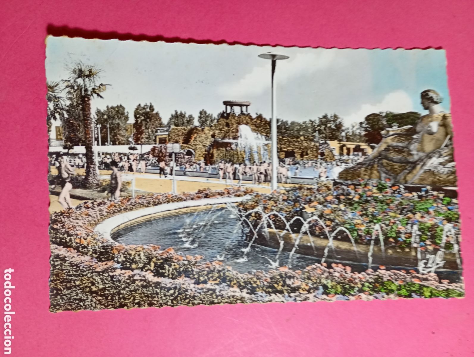 Postales: toulouse ville rose esc. color la piscine municipale le rocher vu du monument labouche bromuro R1574