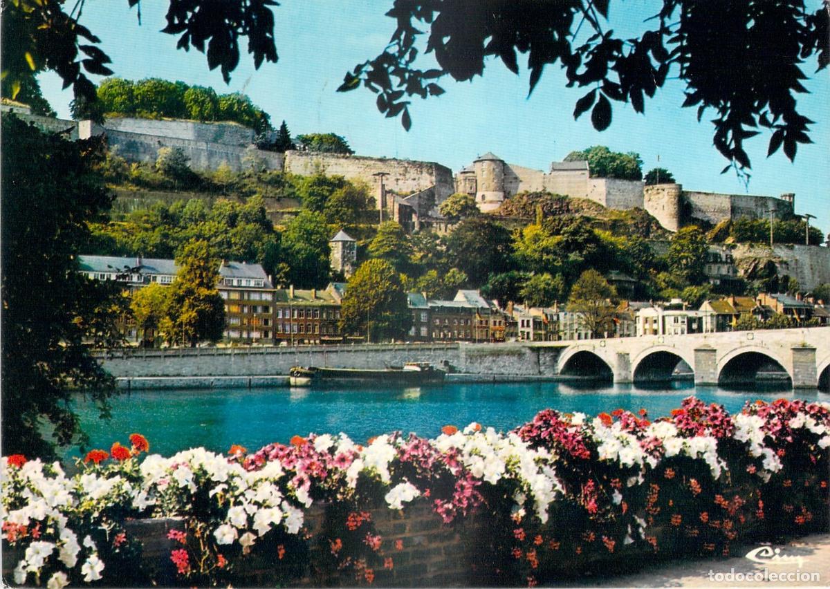Postkarten: Postal de la Ciudadela de Namur y el R&iacute;o Mosa, B&eacute;lgica