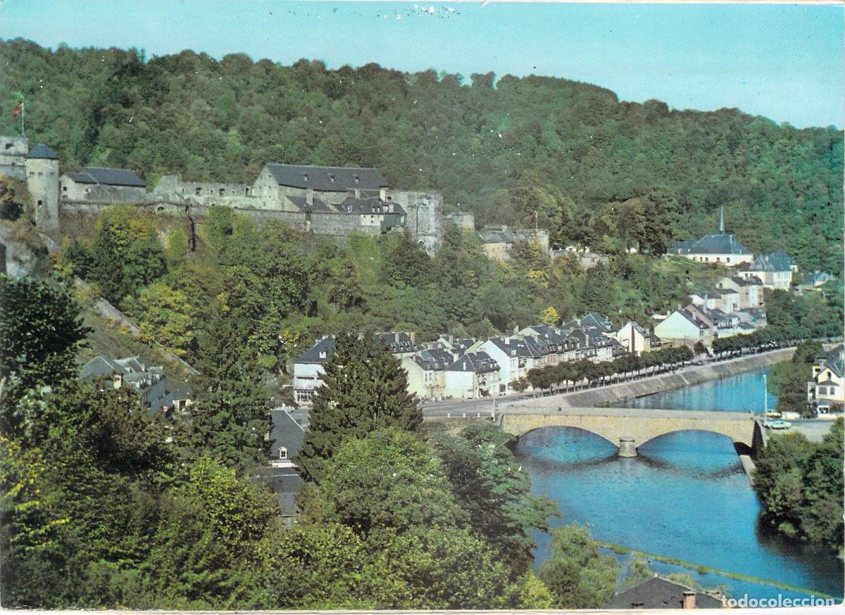 Postcards: Postal de Bouillon: Vista del Castillo, el R&iacute;o Semois y el Puente