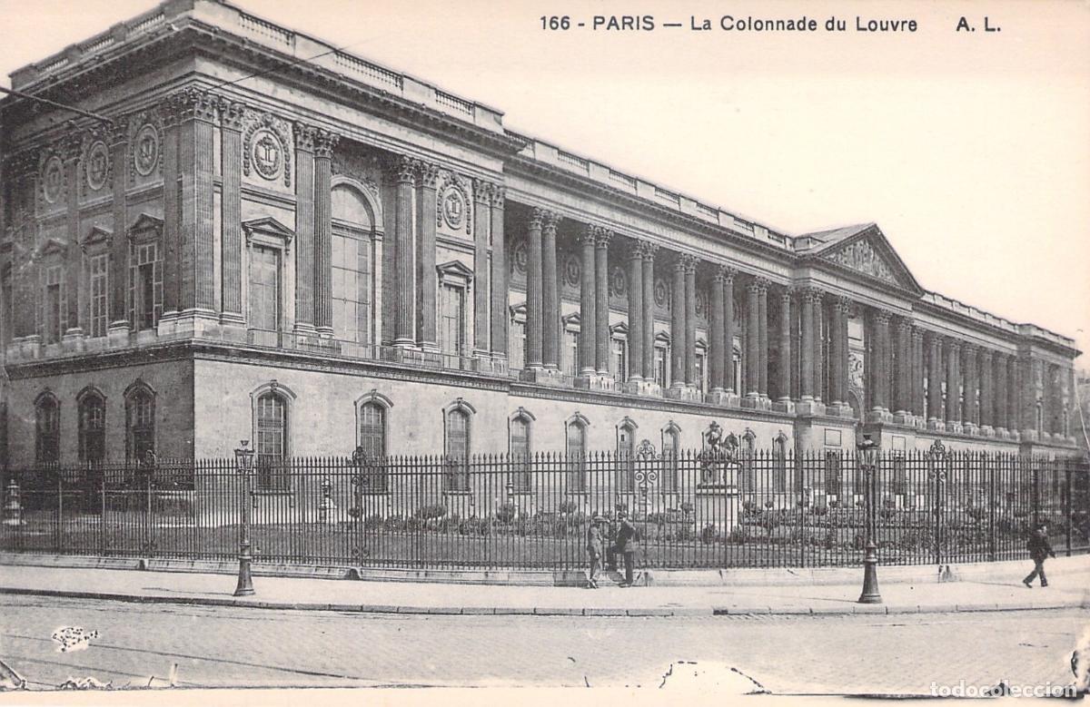 Postcards: Postal de la Columnata del Louvre en Par&iacute;s, Francia