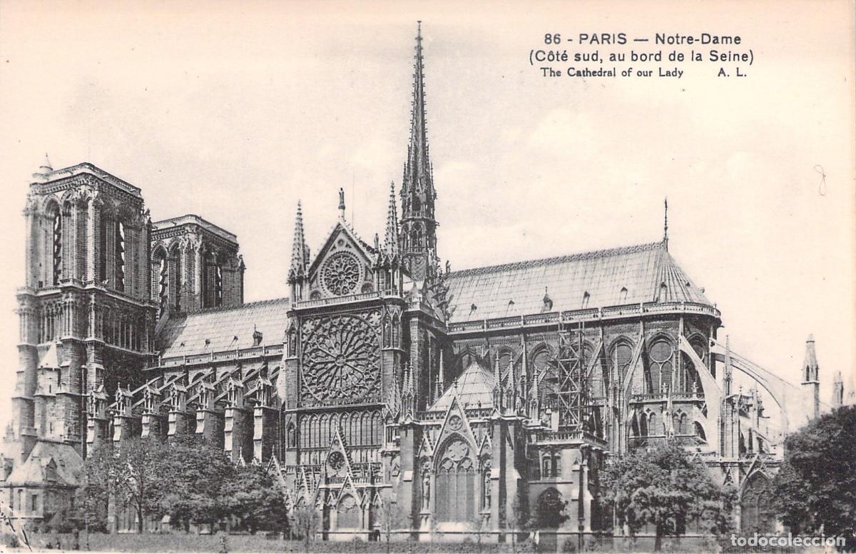 Postcards: Postal de la Catedral de Notre-Dame en Par&iacute;s, Vista del Lado Sur