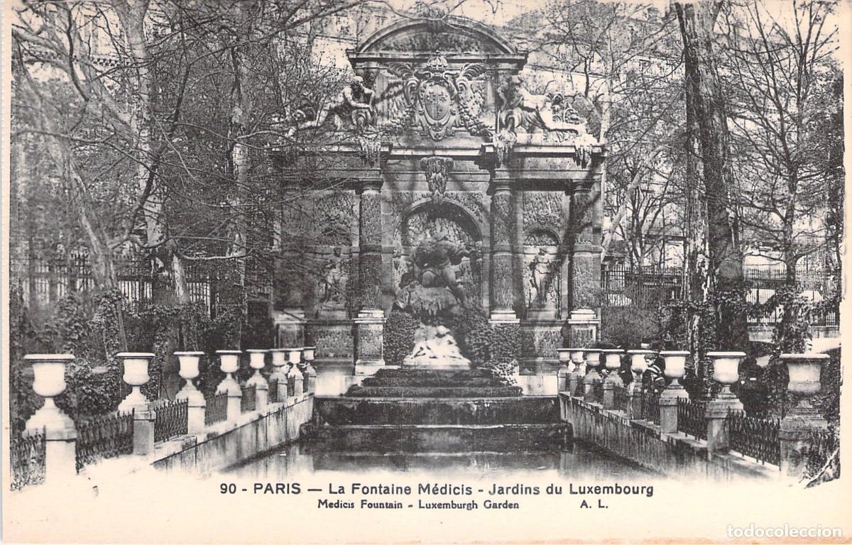 Postcards: Postal de la Fuente M&eacute;dici en los Jardines de Luxemburgo, Par&iacute;s