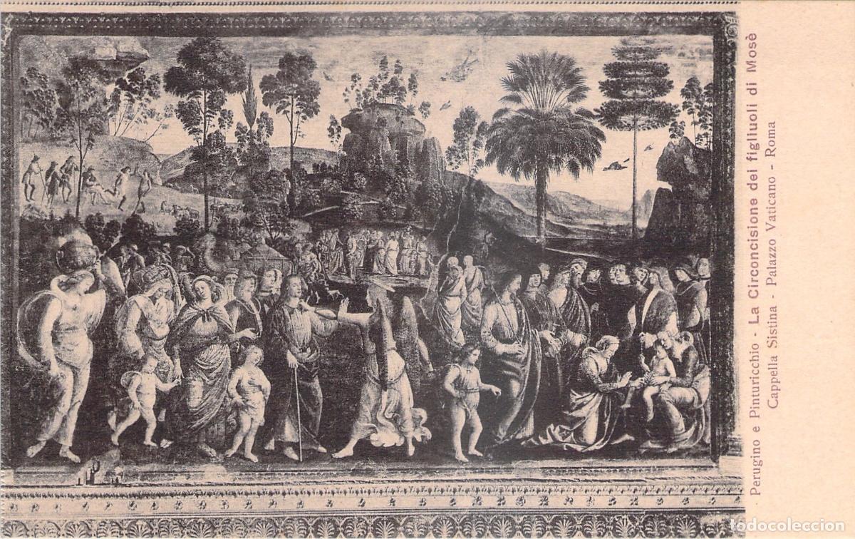 Postales: Postal Capilla Sixtina Roma Circuncisi&oacute;n de los Hijos de Mois&eacute;s