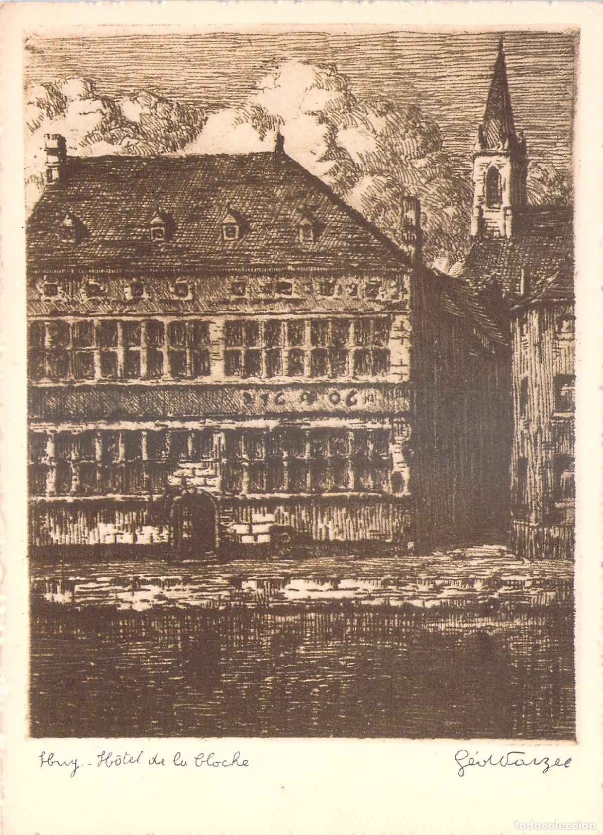 Postales: Postal Hotel de la Cloche, Huy, B&eacute;lgica - Ilustraci&oacute;n G&eacute;o Warz&eacute;e