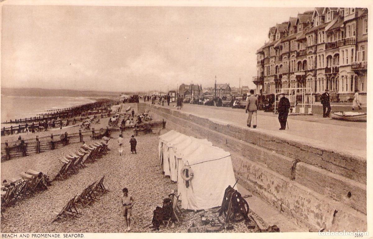 Postcards: Postal de la Playa y Paseo Mar&iacute;timo de Seaford, Inglaterra