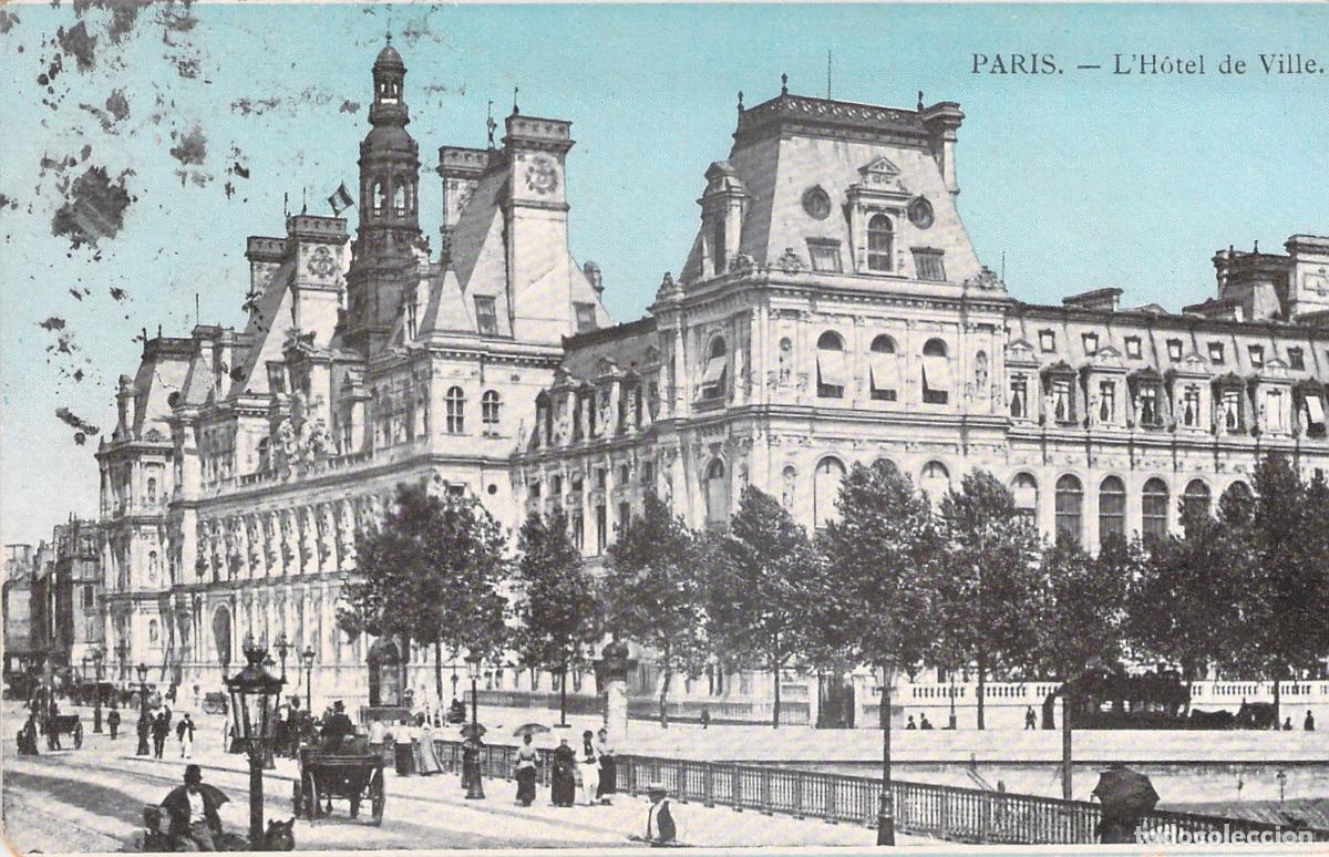 Postcards: Tarjeta Postal H&ocirc;tel de Ville, Par&iacute;s, Francia