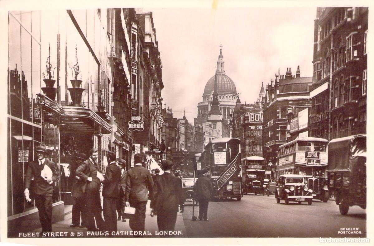 Postales: Postal de Fleet Street y Catedral de San Pablo en Londres