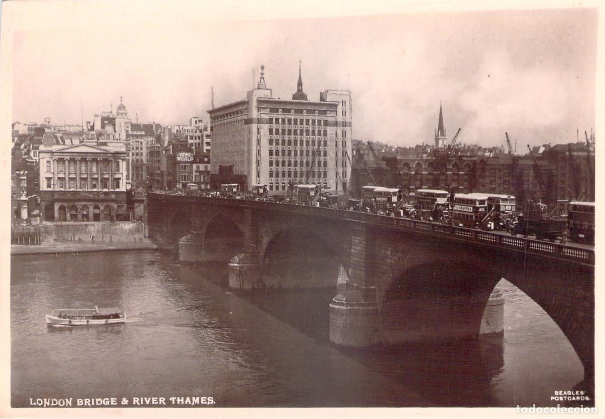 Postales: Postal de Londres: Puente de Londres y R&iacute;o T&aacute;mesis, Real Photo