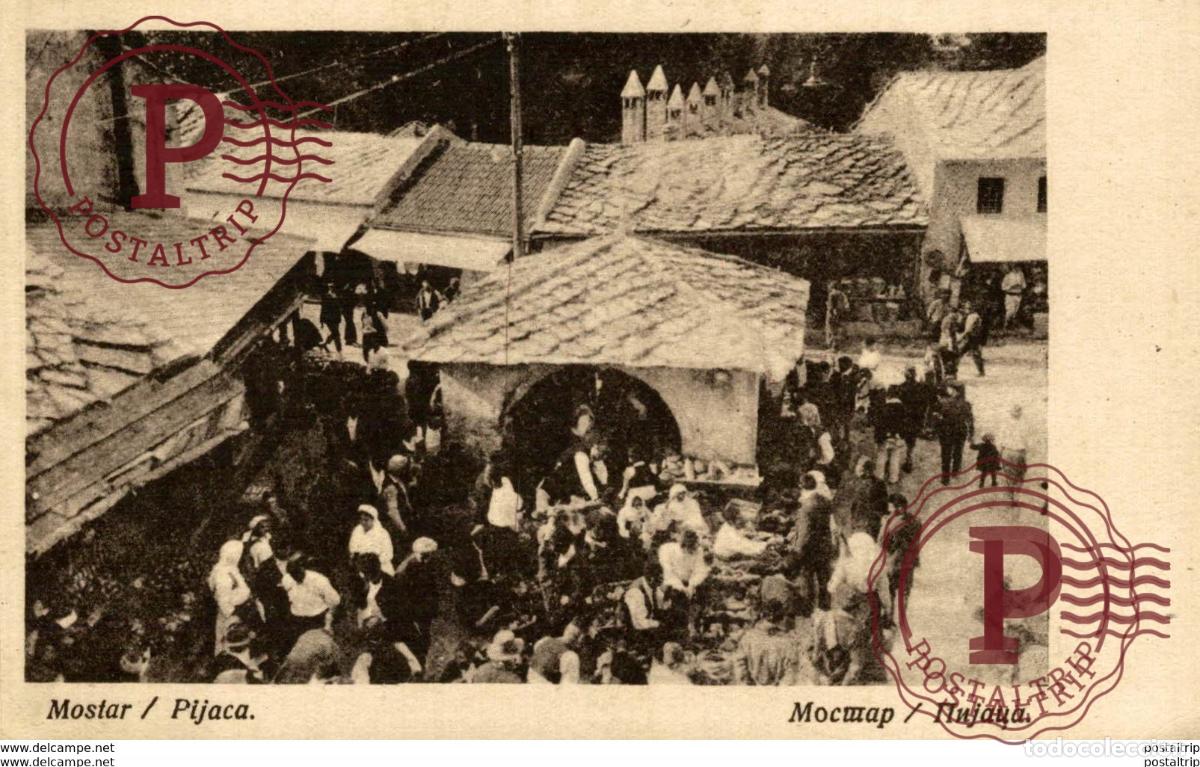 Cartoline: MOSTAR PIJACA BOSNIA Y HERZEGOVINA BOSNIEN UND HERZEGOWINA