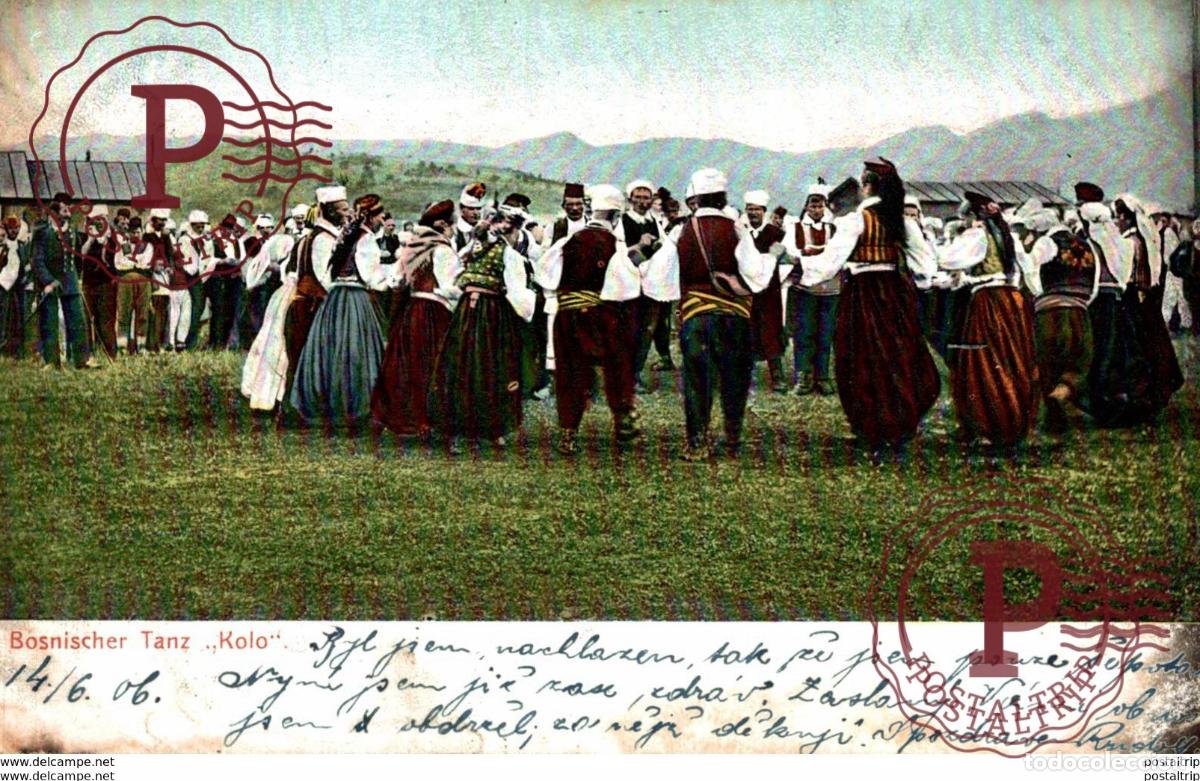 Cartoline: BOSNISCHER TANZ KOLO BOSNIA Y HERZEGOVINA BOSNIEN UND HERZEGOWINA