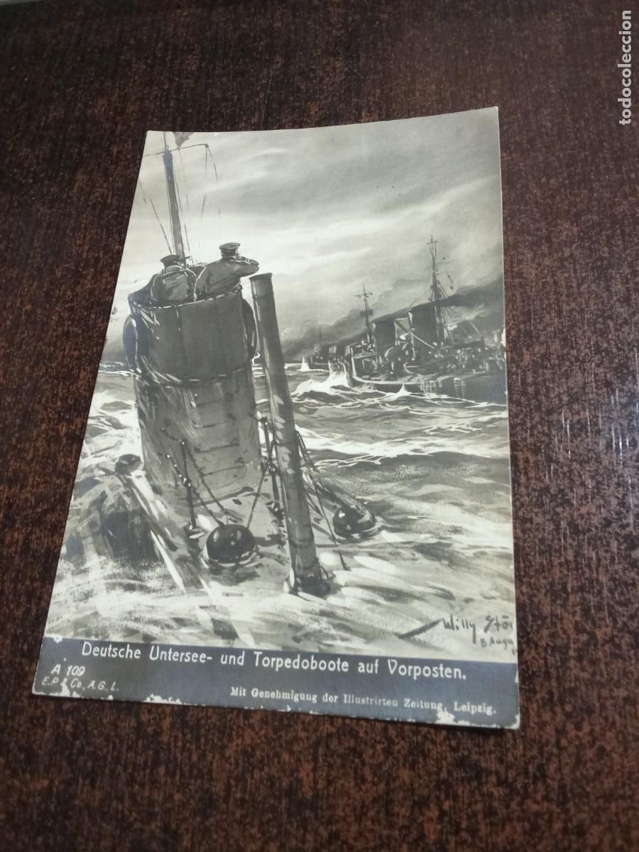Postales: Submarino Aleman.Deutsche Untersee und Torpedoboote auf Vorposten.