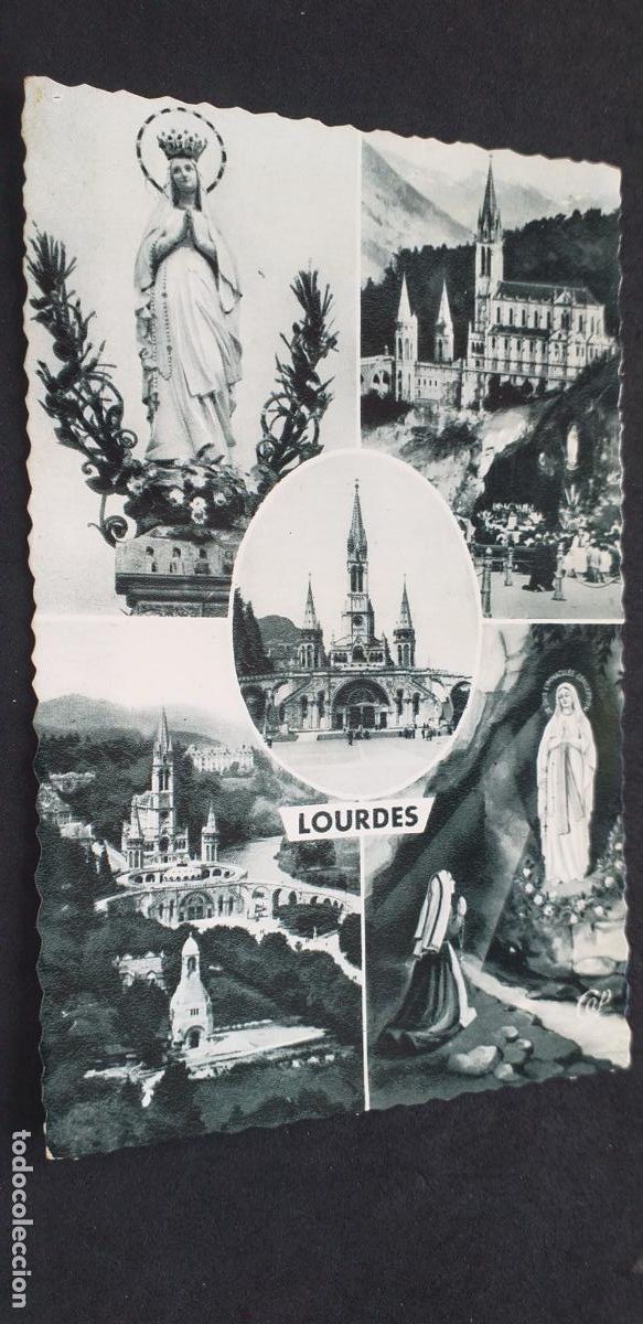 Postales: FRANCIA-V51-LOURDES-140X90mm.-ESCRITA-LA GRUTA-BASILICA...