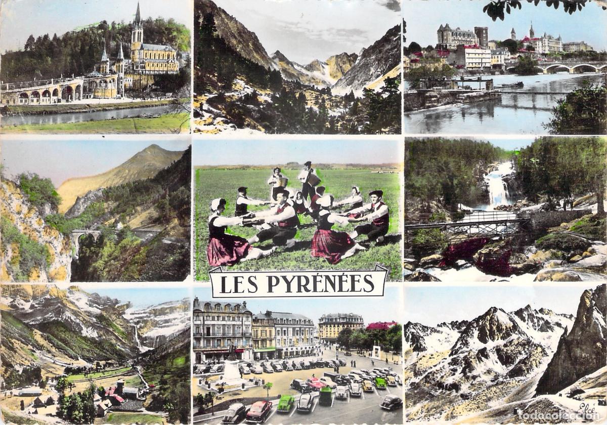 Cartes Postales: Postal de los Pirineos Franceses - Multivista Lourdes, Pau y Tarbes