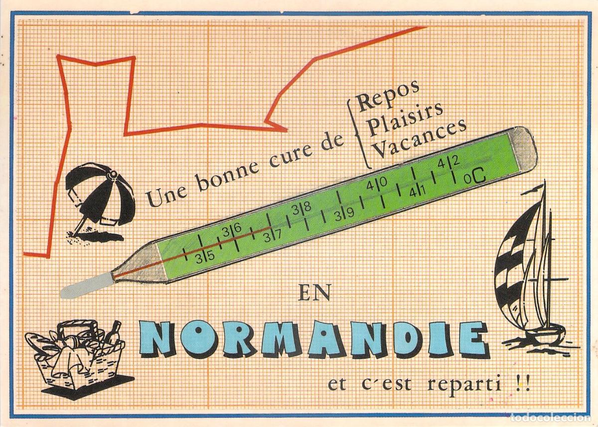 Postales: Postal Humor&iacute;stica de Vacaciones en Normand&iacute;a Francia