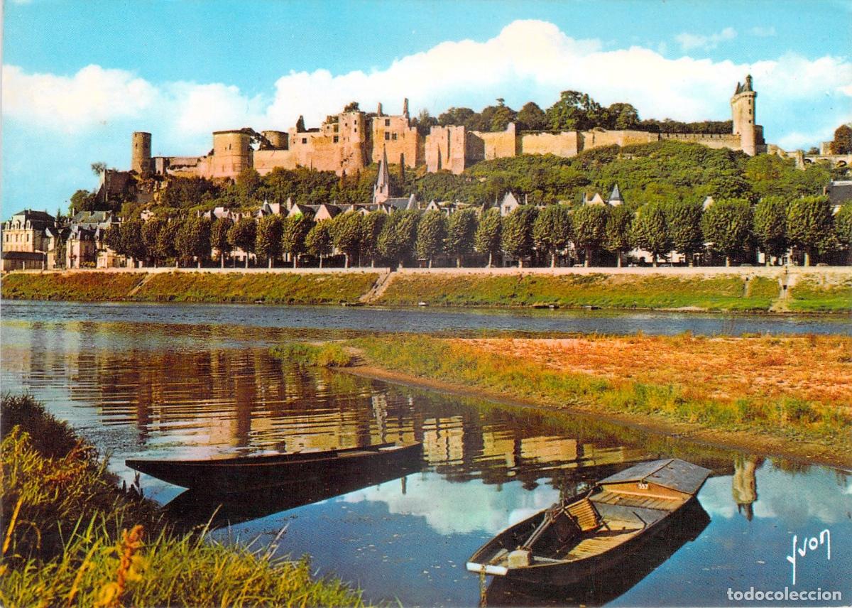 Postcards: Postal de Chinon, el Castillo y el R&iacute;o Vienne, Francia