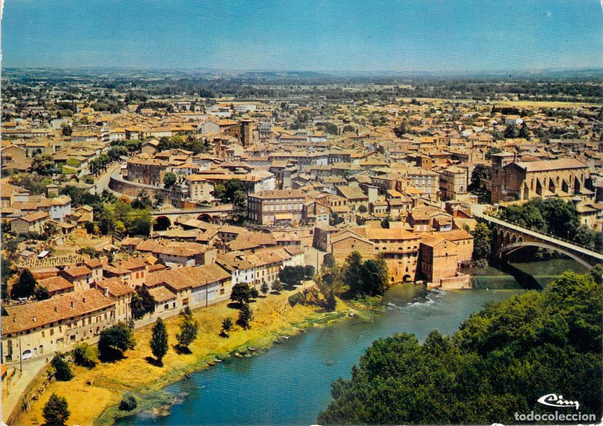 Postcards: Postal de Vista A&eacute;rea de Gaillac, Francia y el R&iacute;o Tarn