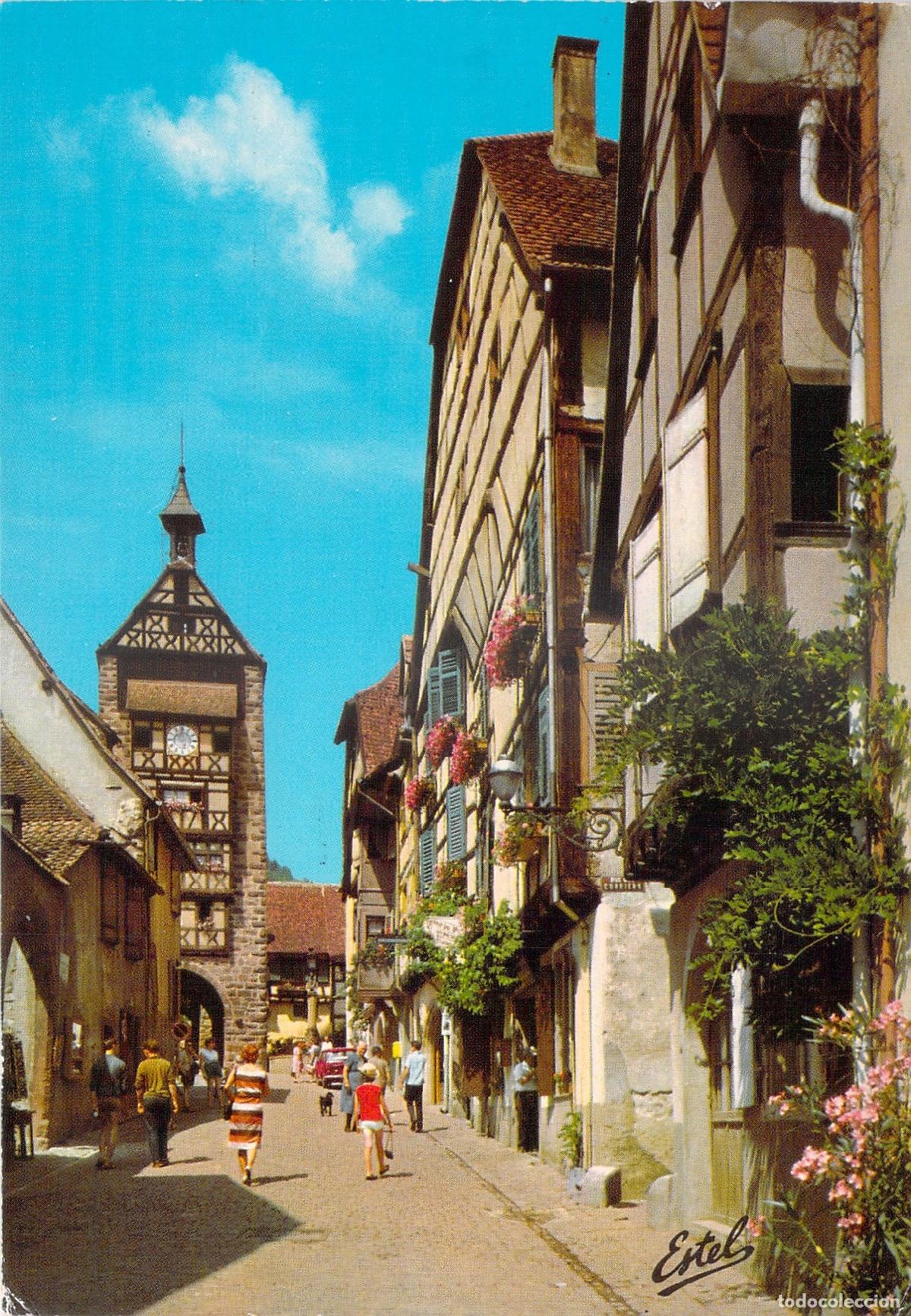 Postales: Tarjeta Postal de Riquewihr, Alsacia - Casas Antiguas y Torre Dolder