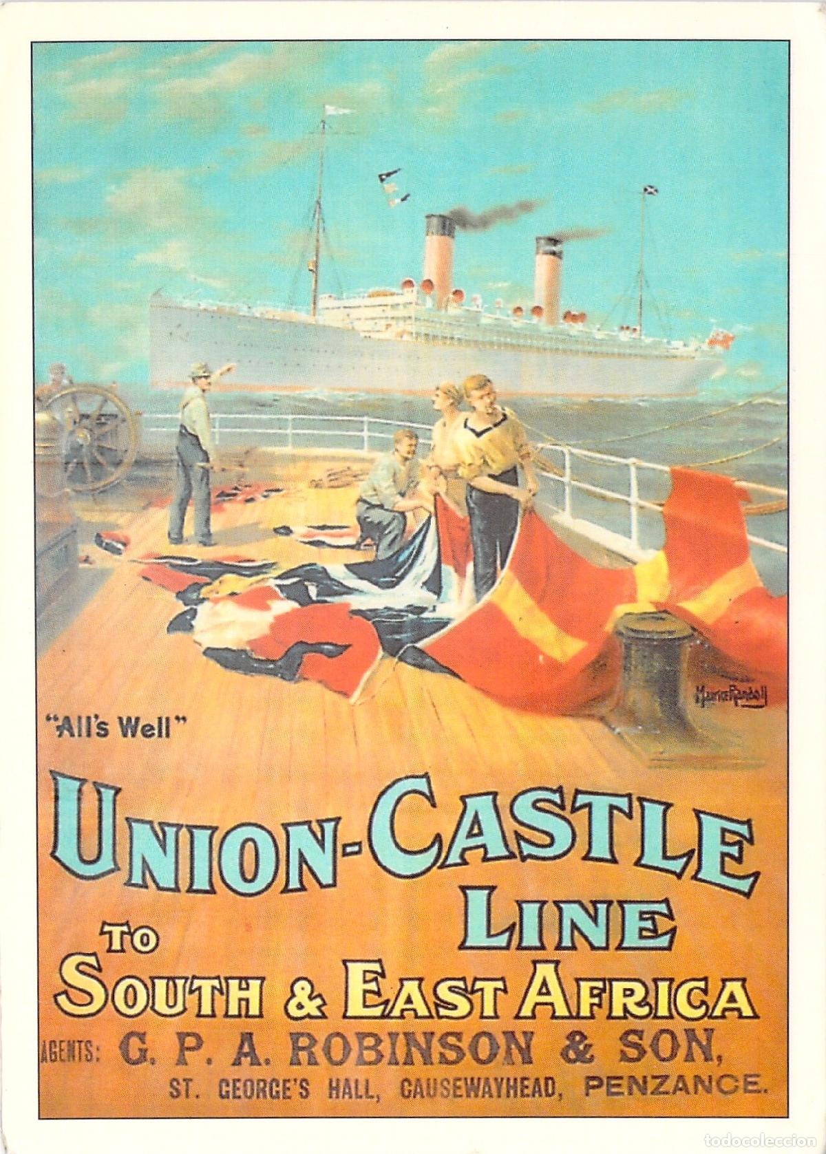 Postales: Postal de Publicidad Union-Castle Line a &Aacute;frica del Sur y Oriental