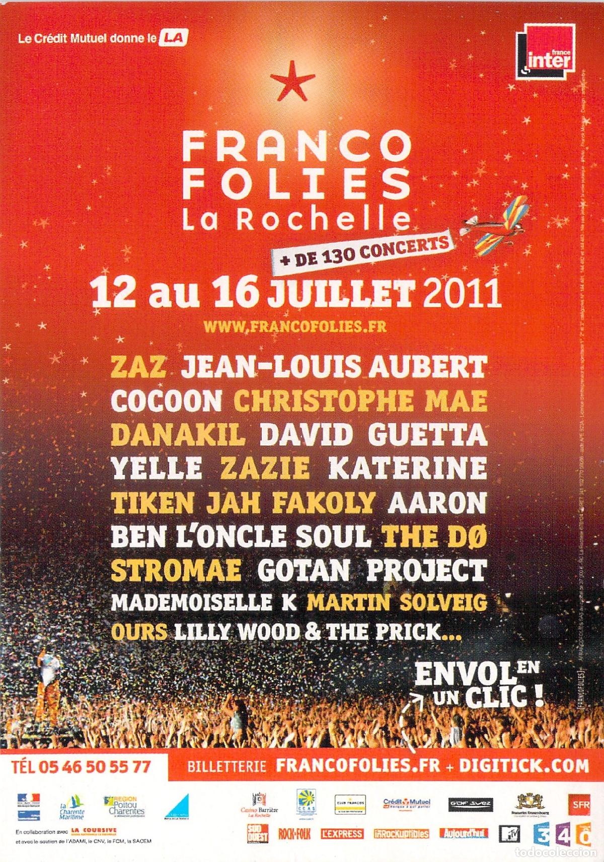 Postales: Postal Festival de M&uacute;sica Francofolies La Rochelle Francia