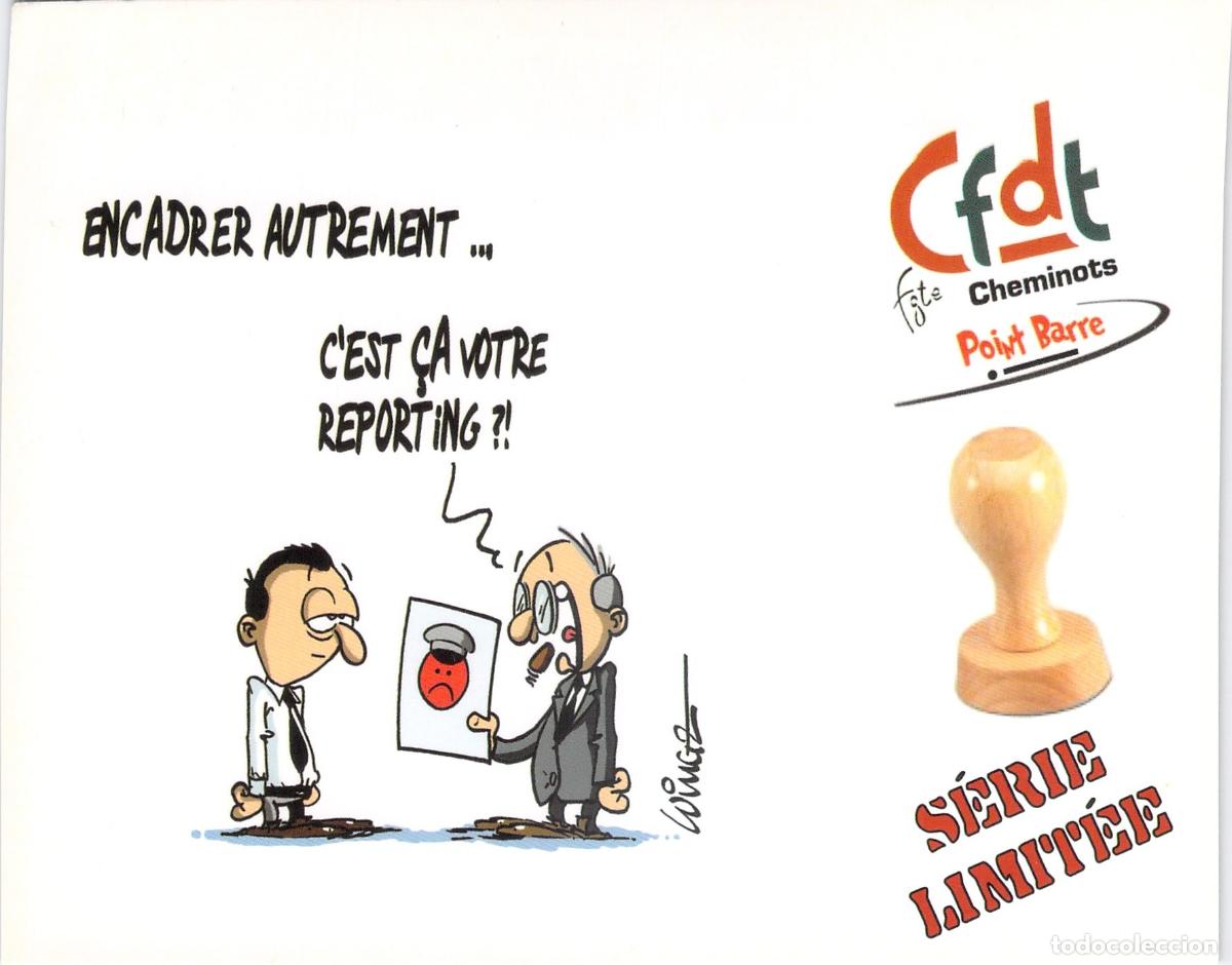 Cartoline: Postal de Propaganda Sindical CFDT Elecciones SNCF Francia