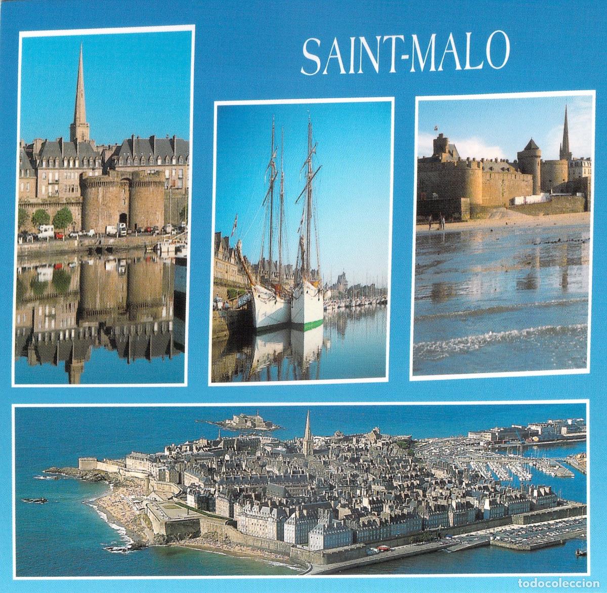 Cartoline: Postal de Saint-Malo Francia Multi-Vista de la Ciudad Amurallada