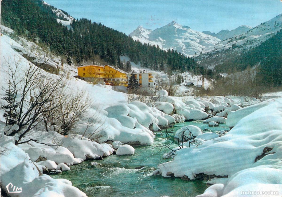 Postcards: Postal de M&eacute;ribel-les-Allues, Saboya, Paisaje Nevado y R&iacute;o Le Doron