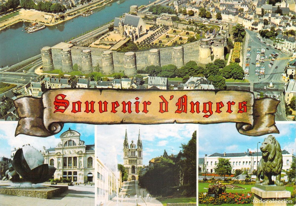 Postales: Postal de Angers, Francia - Vistas del Castillo y la Catedral