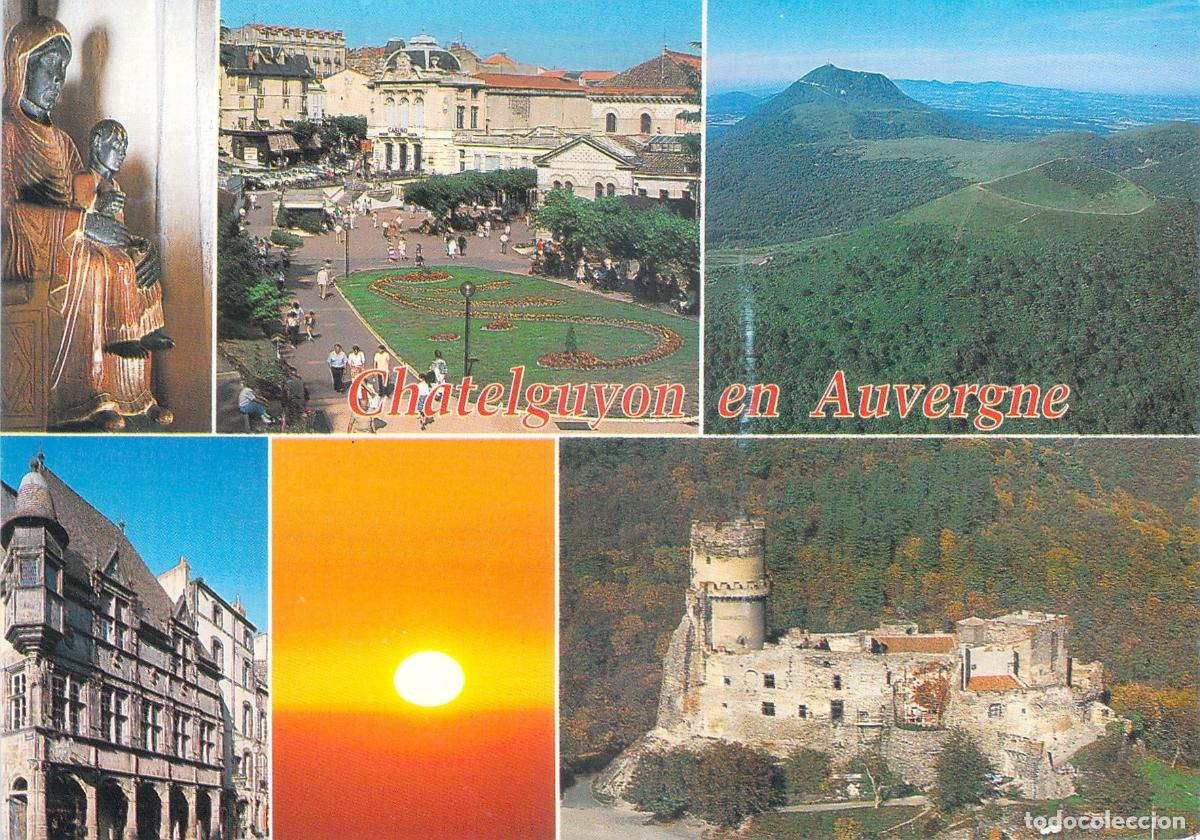 Postales: Postal Chatelguyon Auvergne Francia Multivista Castillo y Paisajes