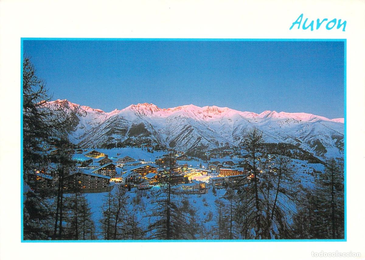 Postales: Postal de Auron Alpes Mar&iacute;timos Francia Vista Nocturna de Monta&ntilde;a