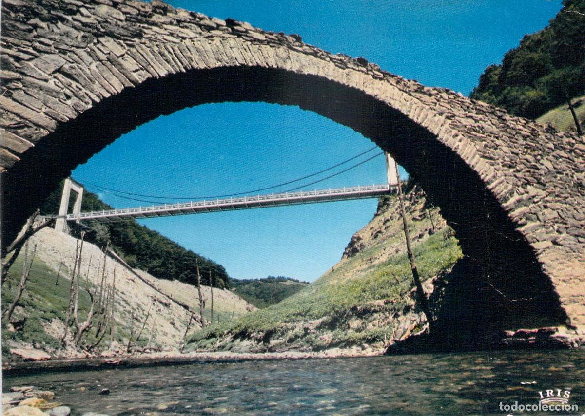 Postales: Postal de La Deveze, Cantal: Antiguo y Nuevo Puente