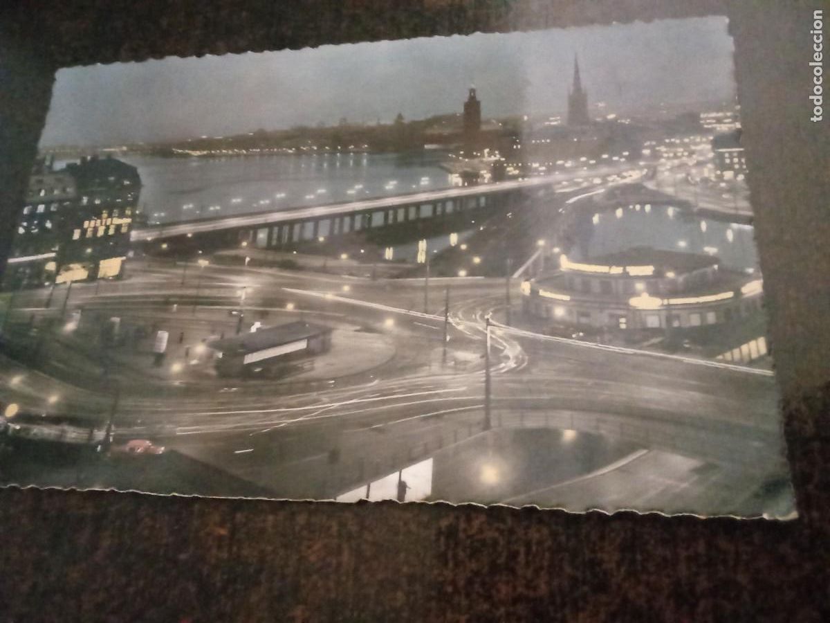 Cartes Postales: Stockholm.Slussen i nattbelysning.