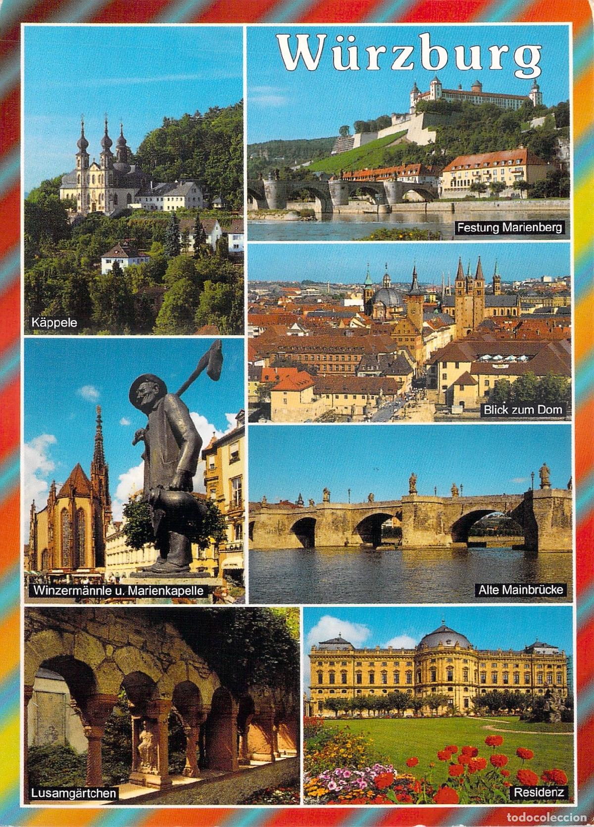 Postales: Postal de W&uuml;rzburg Alemania Vistas del Castillo y Residencia