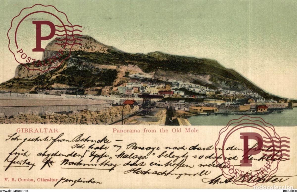 Postales: GIBRALTAR PANORAMA FROM THE OLD MOLE - Foto 1