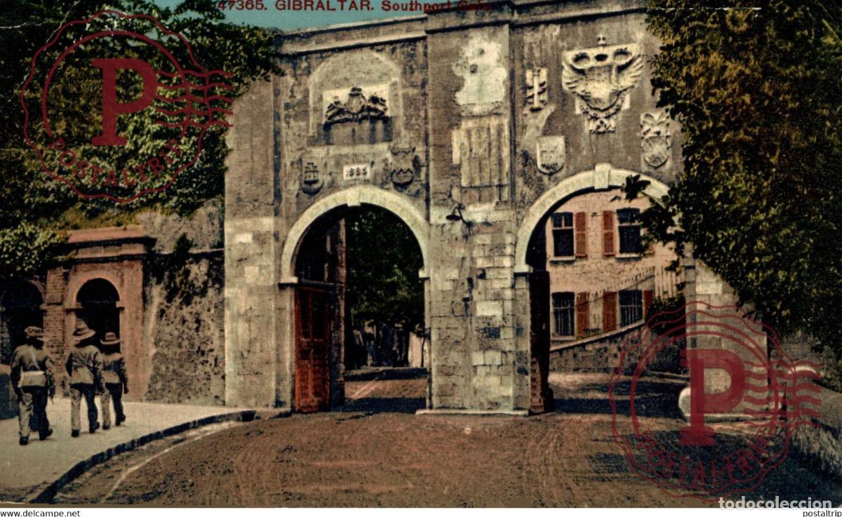 Cartoline: CLICHE RARE GIBRALTAR SOUTH PORT SOUTHPORT GATES