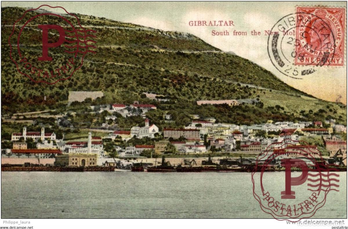 Postales: Gibraltar, South from the New Mole