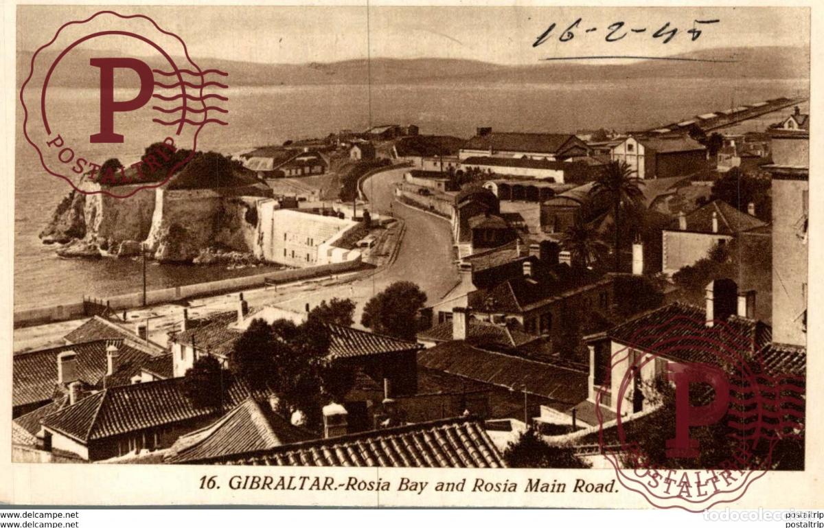 Postales: GIBRALTAR ROSIA BAY AND ROSIA MAIN ROAD