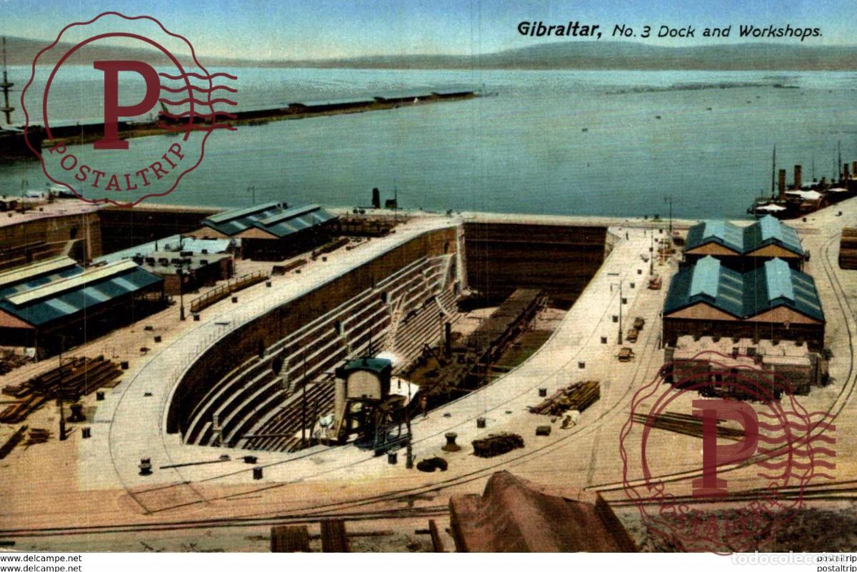 Postales: GIBRALTAR NO 3 DOCK AND WORKSHOPS - Foto 1