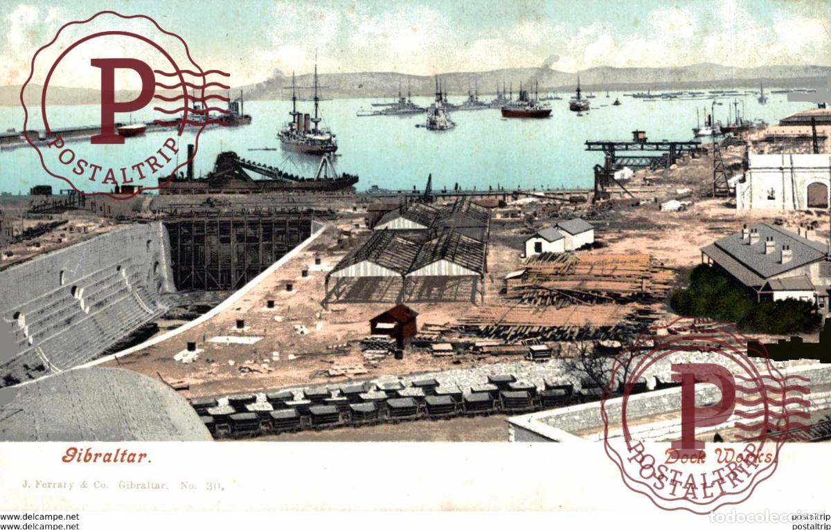 Postales: DOCK WORKS. GIBRALTAR - Foto 1