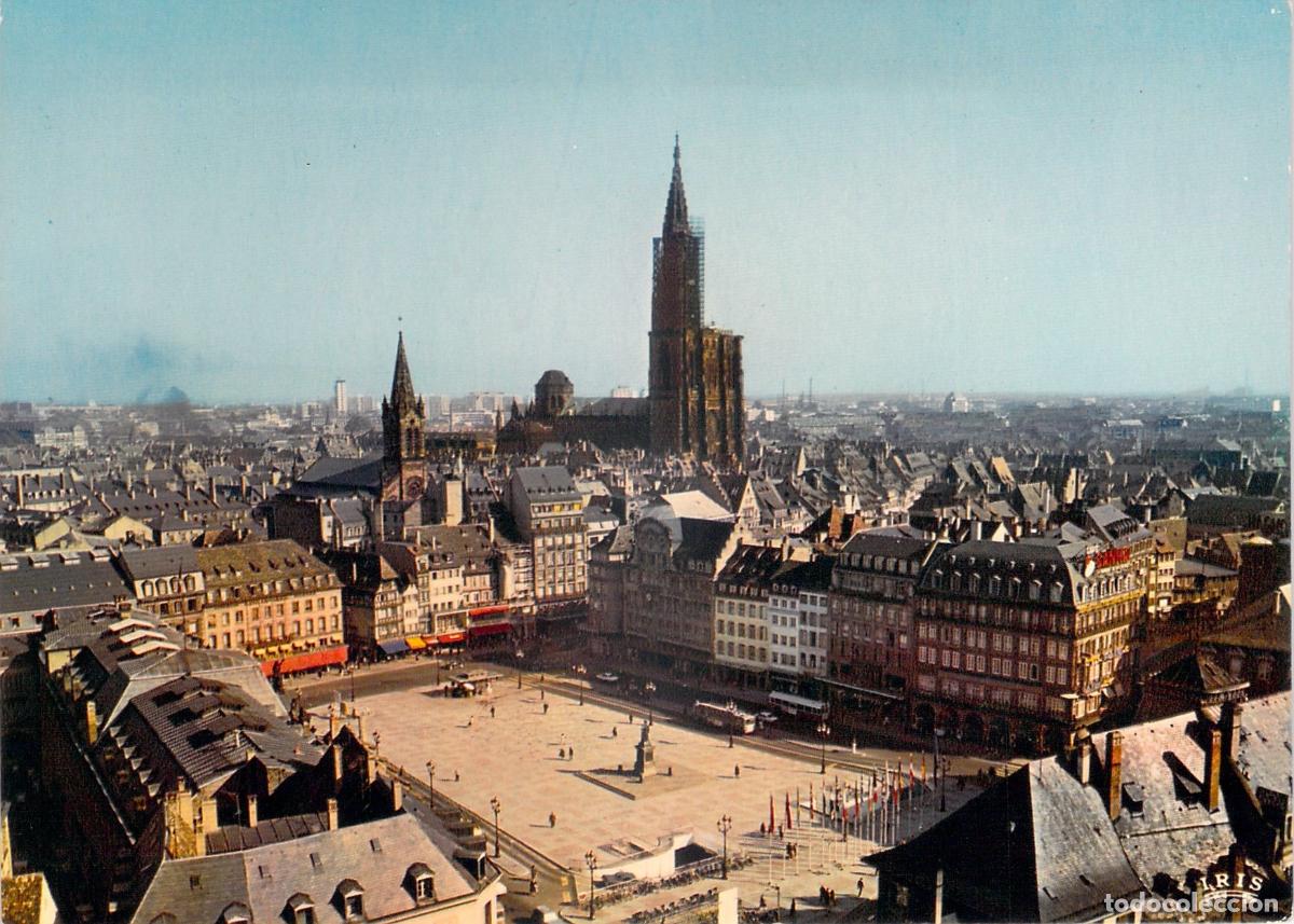 Postais: Postal de Estrasburgo: Plaza Kl&eacute;ber y la Catedral, Francia
