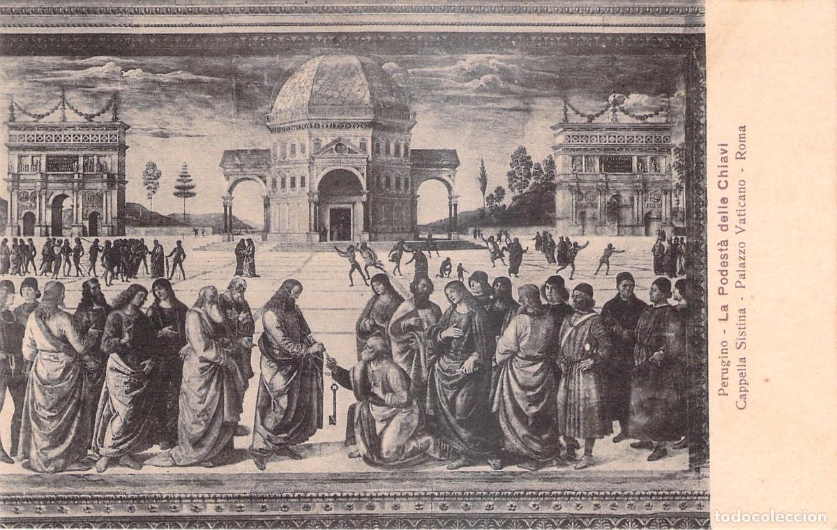 Postales: Postal Capilla Sixtina Perugino Entrega de las Llaves