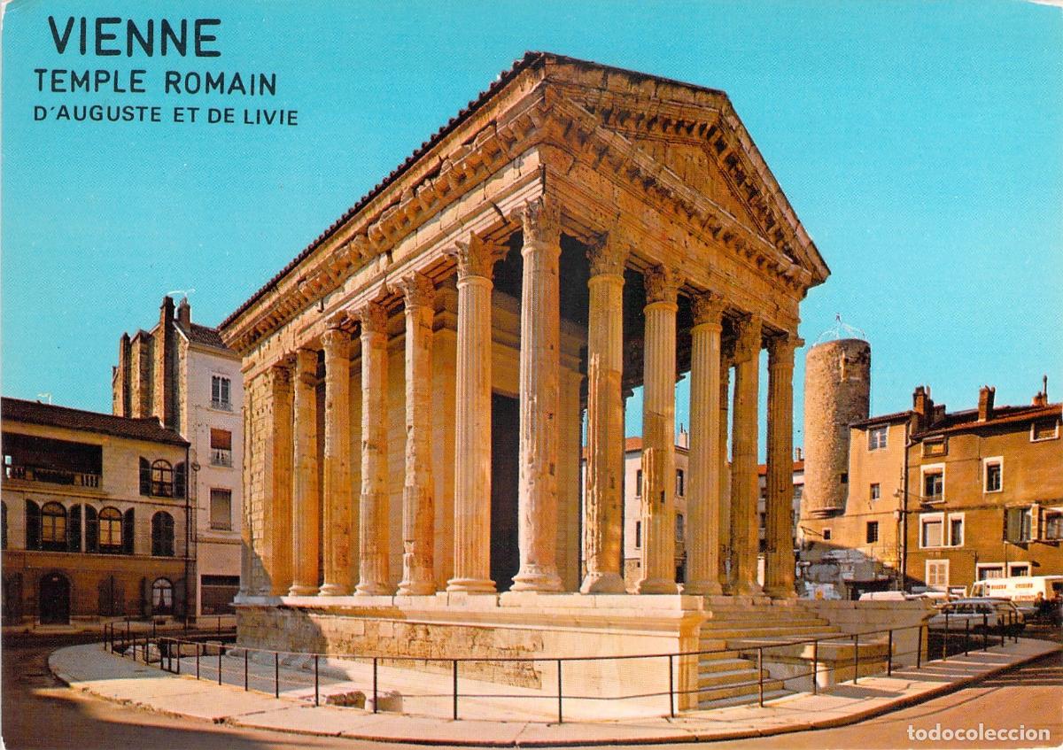 Cartes Postales: Postal del Templo Romano de Augusto y Livia en Vienne, Francia