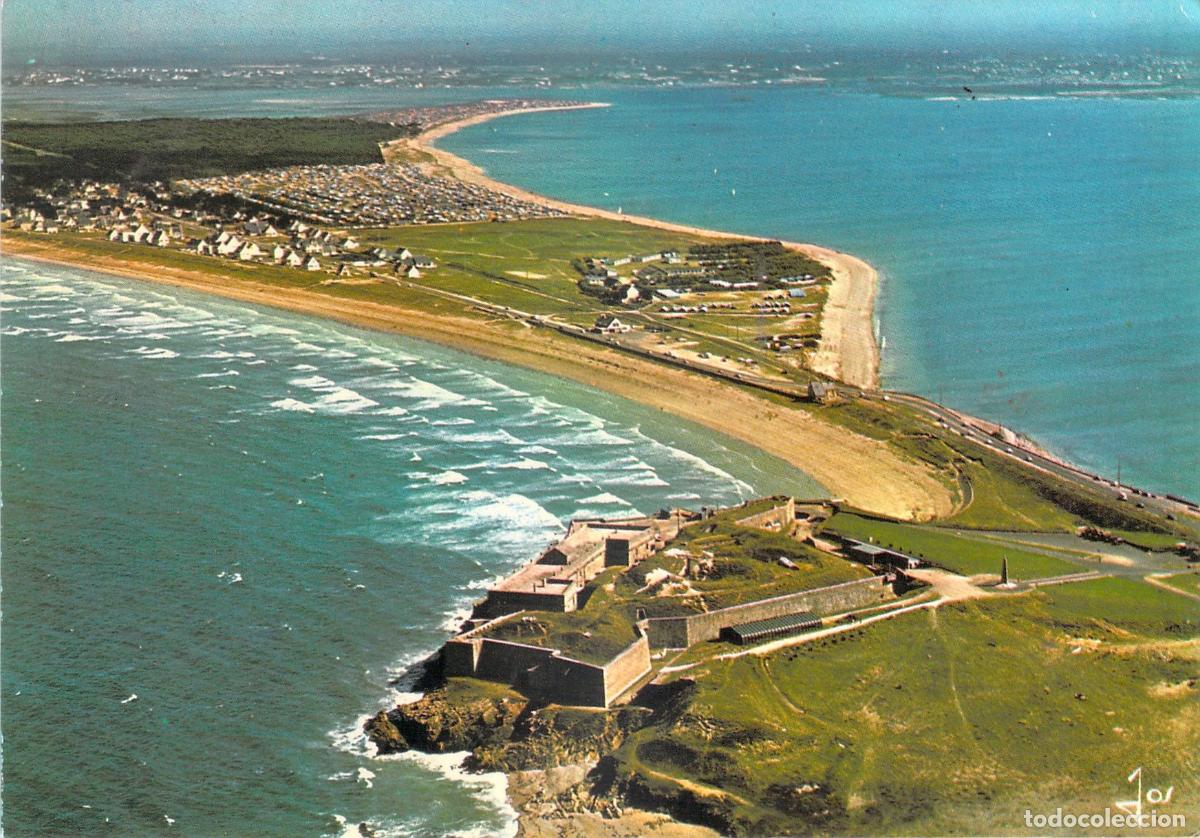 Postkarten: Postal de la Presqu'&icirc;le de Quiberon, Fort e Istmo de Penthi&egrave;vre, Breta&ntilde;a