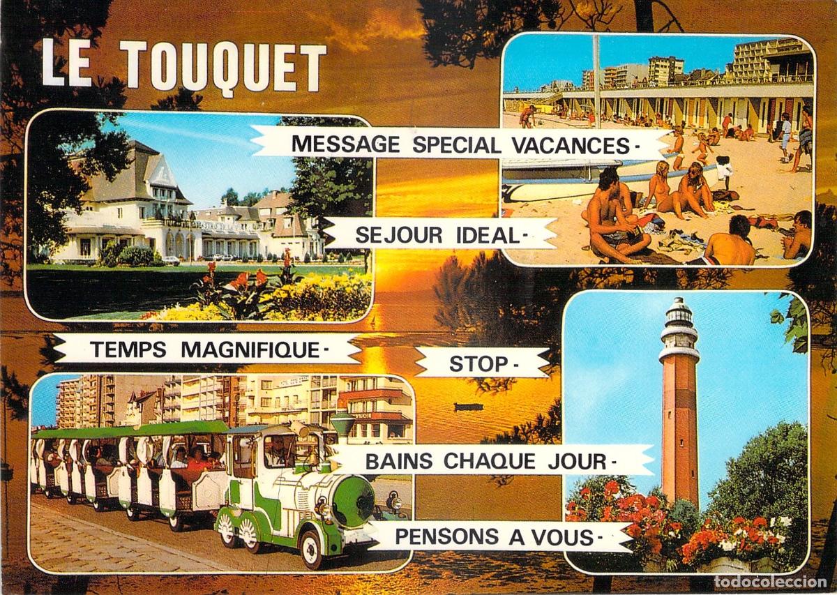 Postkarten: Postal de Le Touquet Paris Plage con Faro, Playa y Palacio