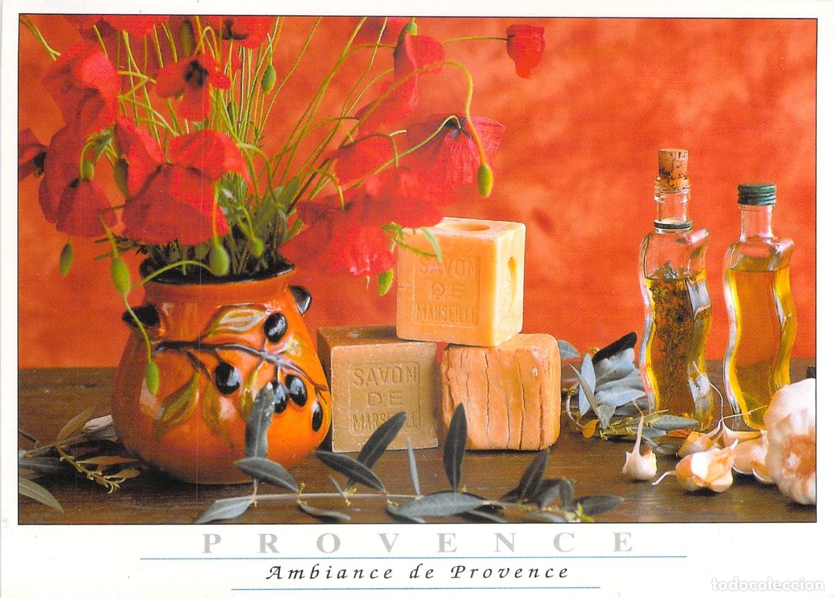 Cartes Postales: Postal Ambiance de Provence con Jab&oacute;n de Marsella y Amapolas
