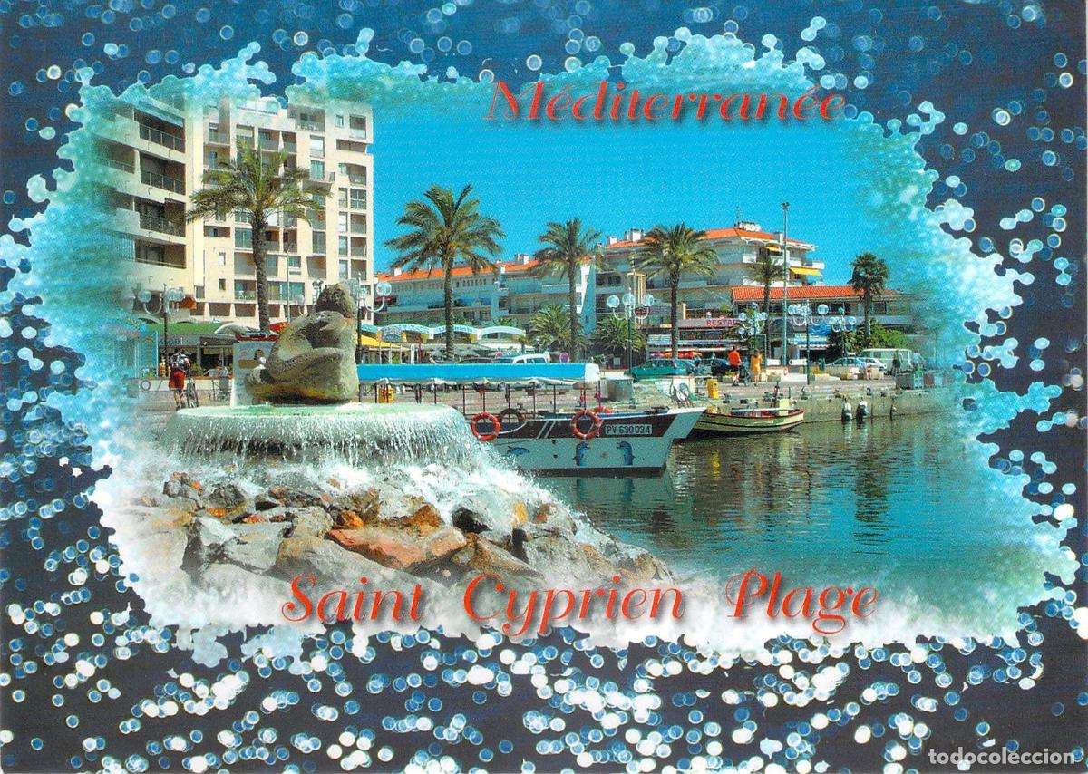 Cartes Postales: Postal de Saint-Cyprien Plage, Fuente Marina y el Puerto