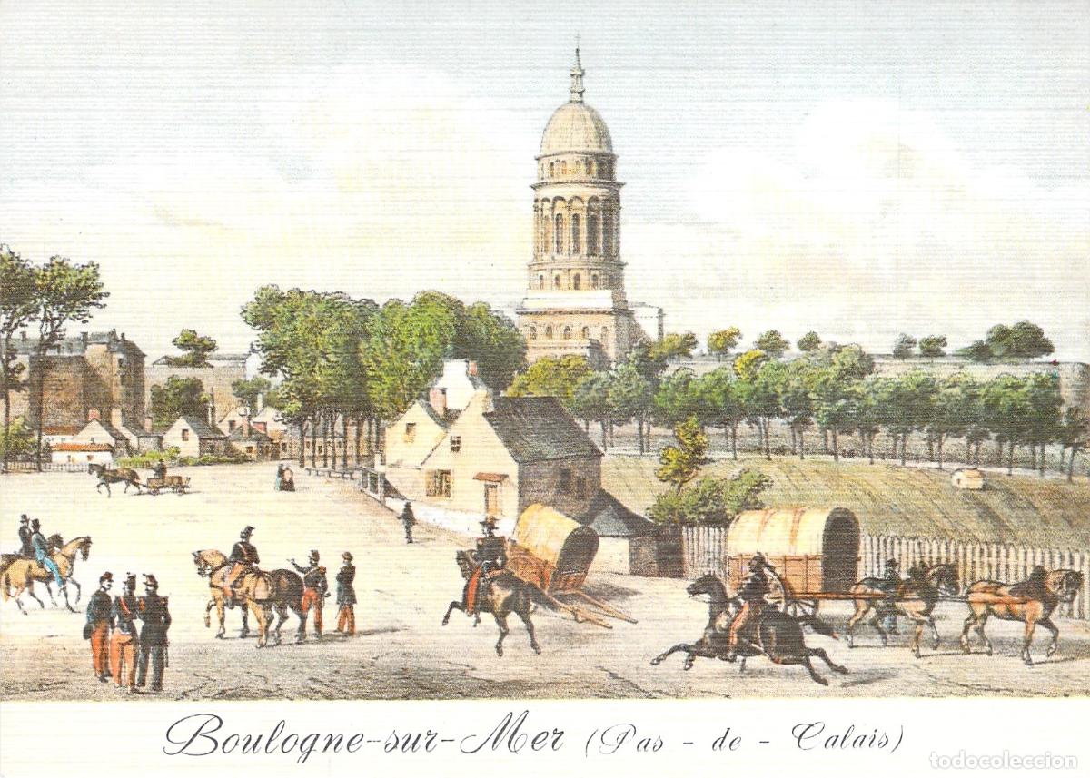 Postales: Postal de Boulogne-sur-Mer, Catedral desde la Ruta de Calais